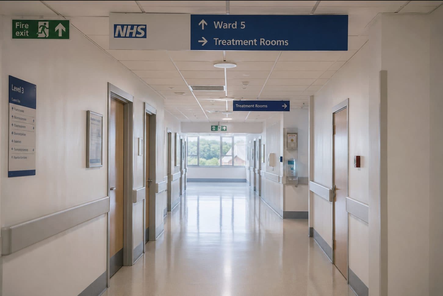 Desk with laptop open on an NHS job application
